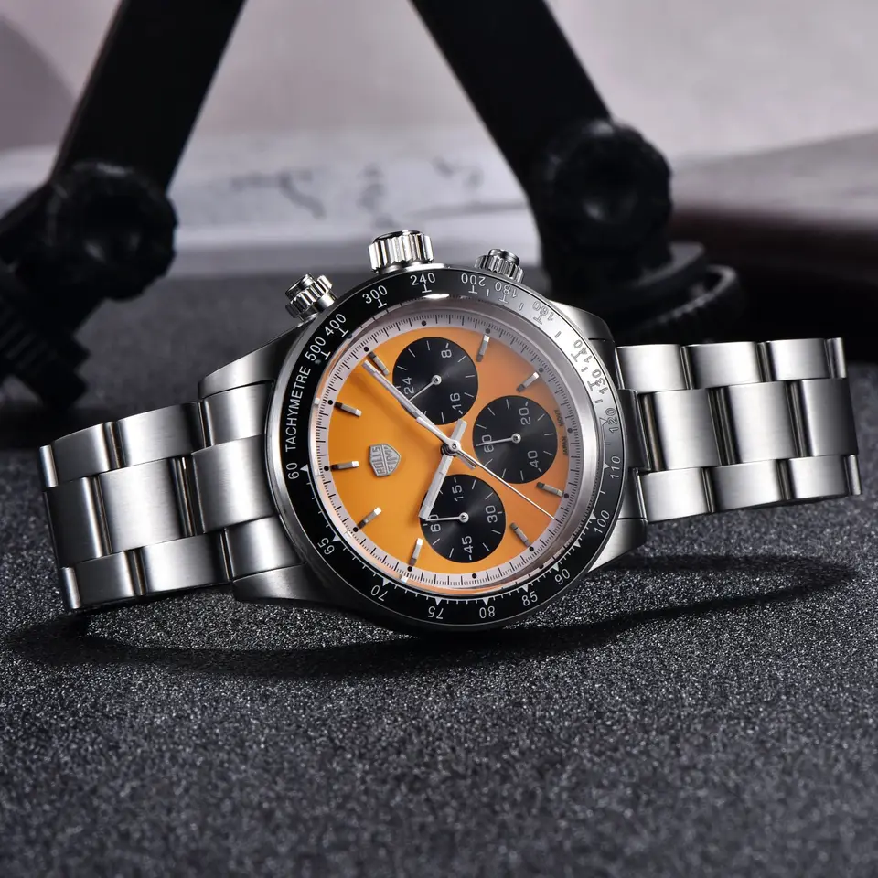 RollsTimi Design 1644 Orologio Cronografo Da Uomo, Movimento Giapponese VK63, Lunetta In Ceramica, Cassa Acciaio Inox, Impermeabile 100m, Vetro Zaffiro, Regalo Uomo Elegante E Sportivo