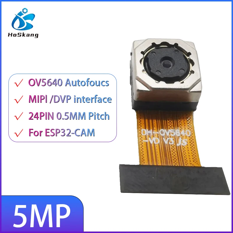 OV5640 Camera Module for ESP32-CAM Soft Board 5 Million Pixels High Definition Auto Focus 70 Degree 24PIN 0.5MM Pitch camera module