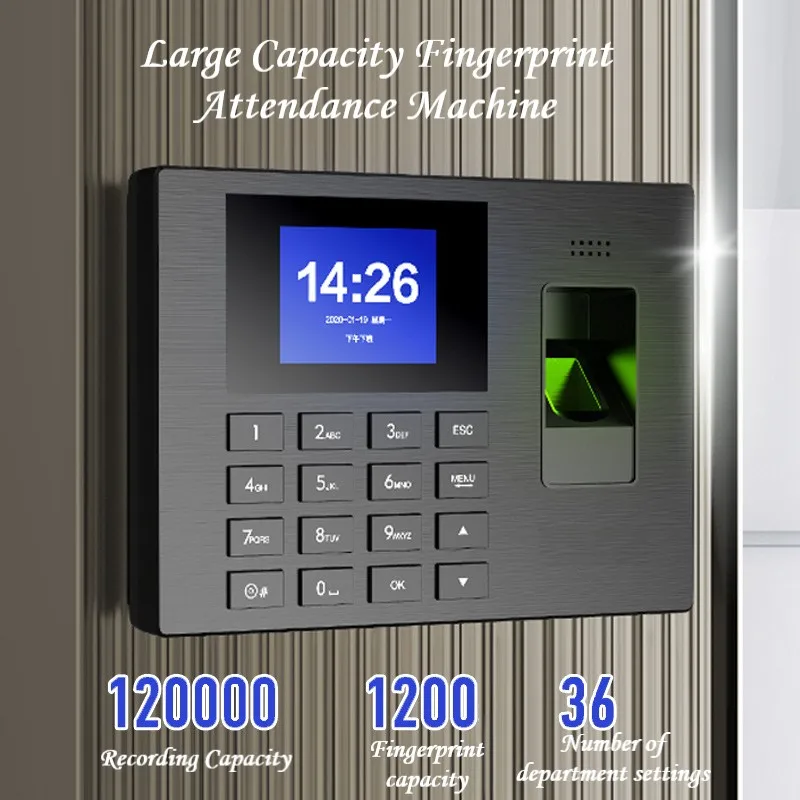 3960S Attendance Machine Work Punch Card Machine Fingerprint Recognition Sign-in Free Installation Software