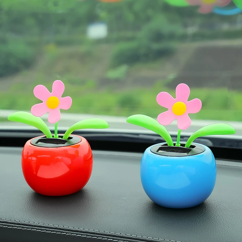 Flower Car Solar Ornaments Swaying Flower Decoration Ornaments Dashboard Solar Energy Dancing Flowers Swinging