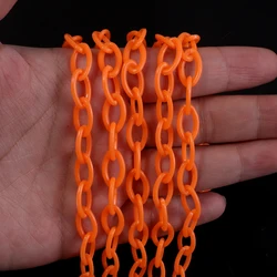 Vibrant Multicolor Plastic Chain Set for DIY Jewelry and Accessories (5 Pieces, 50cm Each) (Orange)