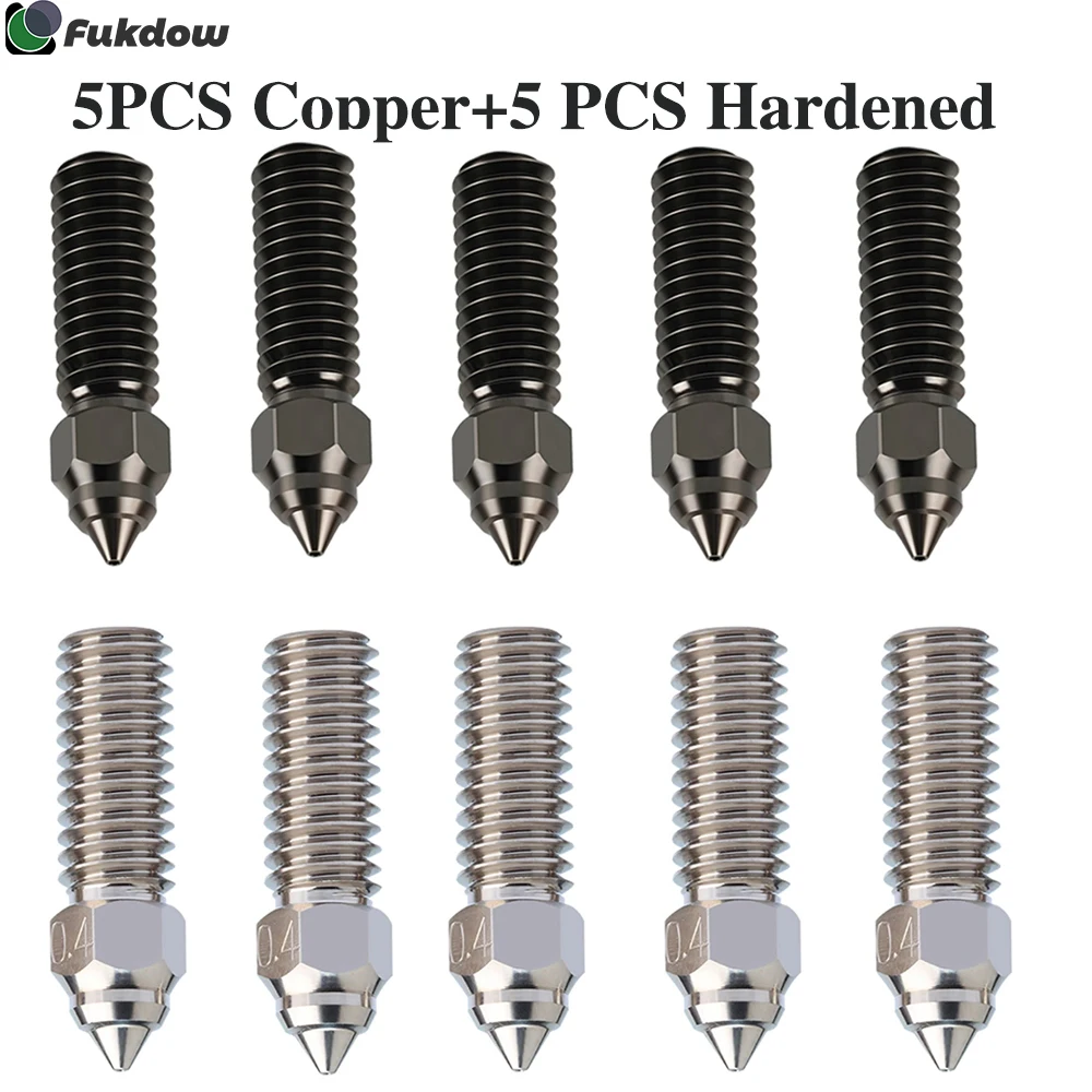 Premium Brass-Plated Copper Hard Steel 3D Printer Nozzles