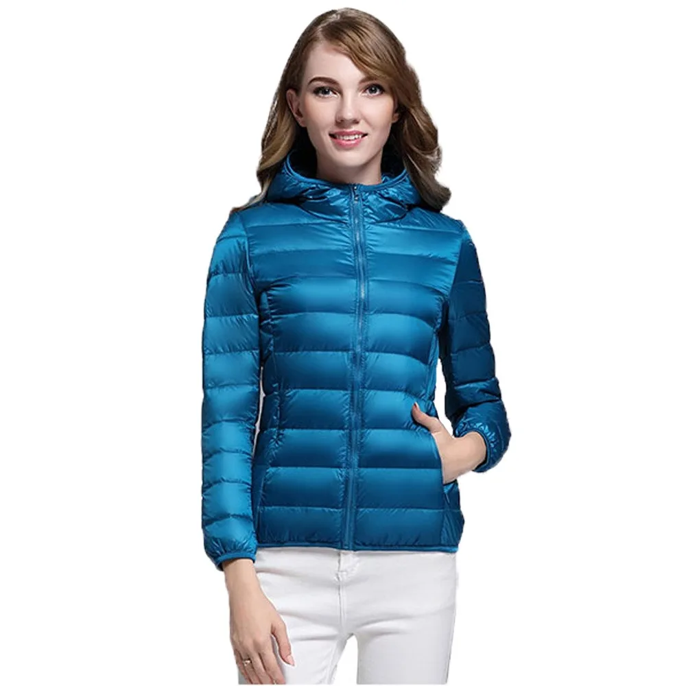 90% White Duck Down Coat For Women 2023 Autumn Winter Ultra-light Thin  Hooded Puffer Jackets Slim Warm Portable Coats Outwear