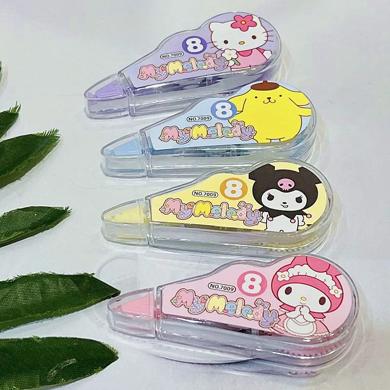 4Pcs/set Sanrio Hello Kitty Correction Tape Kuromi My Melody Pompompurin Kawaii Students Stationery School Office Supplies