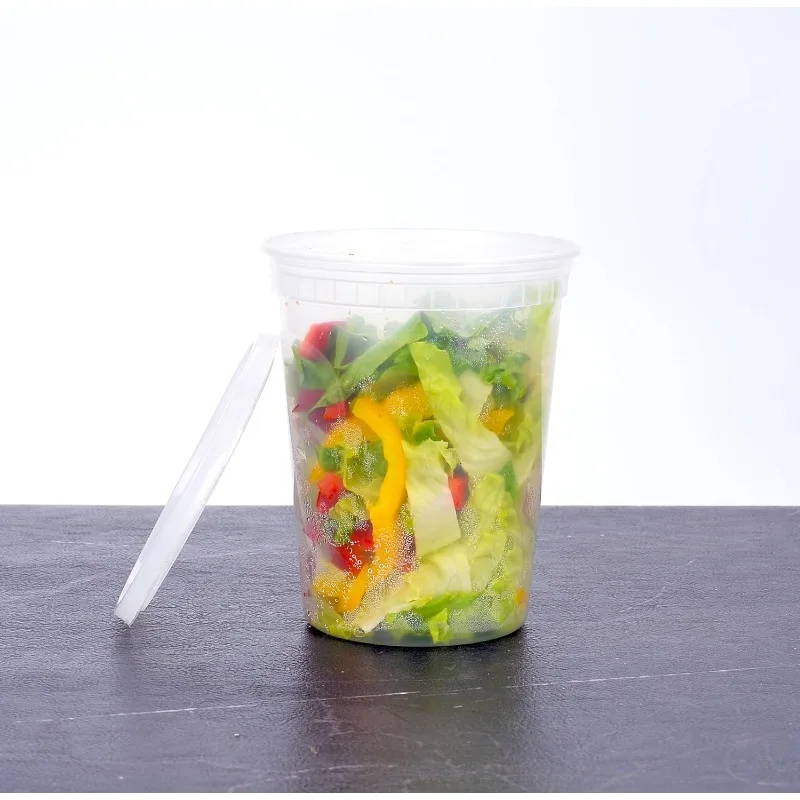 Plastic Deli Food Storage Containers Airtight Lids Freezer Storage Containers Meal Prep BPA Free 24pcs