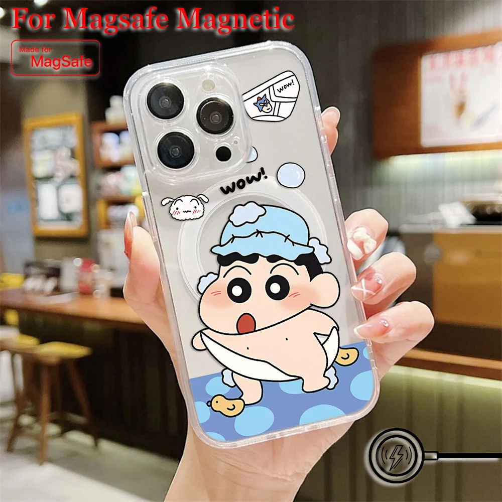 Anime Crayons Shin-chans Magsafe Magnetic Clear TPU Phone Case