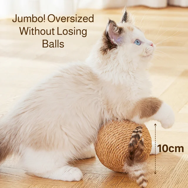 8/10CM Interactive Sisal Cat Scratching Ball Toy For Kitten Teeth Cleaning Anti Bite Cat Ball Sounding Toy Pet Supplies 3