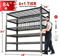 84" H Garage Shelving, 6-Tier Garage Storage Shelves Heavy Duty Shelving Loads 3500LBS, 48" W 2