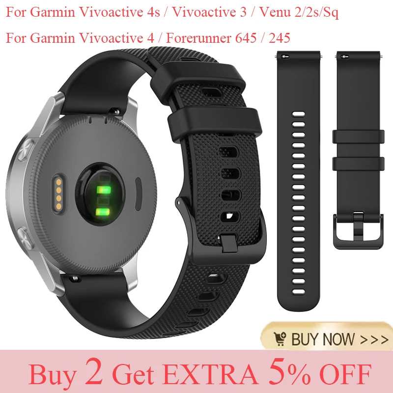 Bracciale Per Garmin Venu 2S 2 Venu Cinturino Di Ricambio In Silicone Per Garmin Vivoactive 4S Vivoactive 3/4 Forerunner 245 Correa