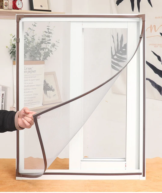 Écran de fenêtre magnétique anti-insectes, maille en Tulle furtive, personnalisé, rideau en maille d'été, amovible, lavable, moustiquaire anti-mouche, 2024 4