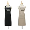 Personalized Women's Kitchen Apron for Woman Men Chef Work Apron for Grill Restaurant Bar Cafes Beauty Nails Studios Logo Design 1