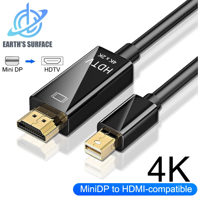 4k Mini DP to HDMI-compatible Cable Adapter MacBook Pro Air Mini DisplayPort Thunderbolt to HDMI-compatible Converter Cable