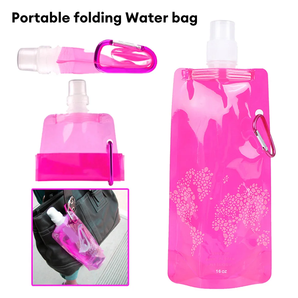 Description Picture 5 of item500ml Portable Folding Water Bag Plastic Outdoor Sports Water Bottle Drink Bag Camping Picnic Water Bag