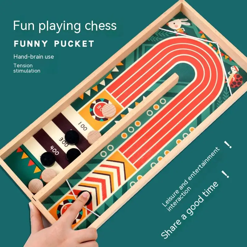 Two Person Battle Wooden Bounce Chess Table Bounce Children'S Gift Fun Parent-Child Interactive Game Christmas Present 2