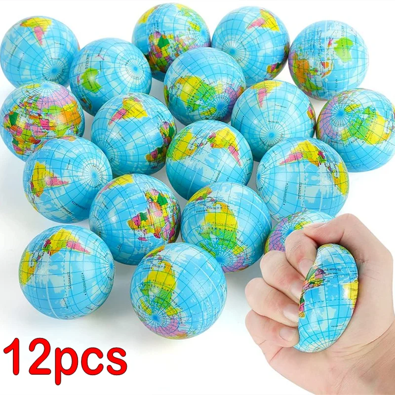 

12PCS 63mm Squeeze Toy Ball Football Pu Soft Foam Sponge Stress Relief Baseball Toys for Kids Children Wrist Training Balls