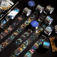 Dream universe Silver Masking Washi Tape Decorative butterfly circle Adhesive Tape Decora Diy Scrapbooking Sticker Label 1