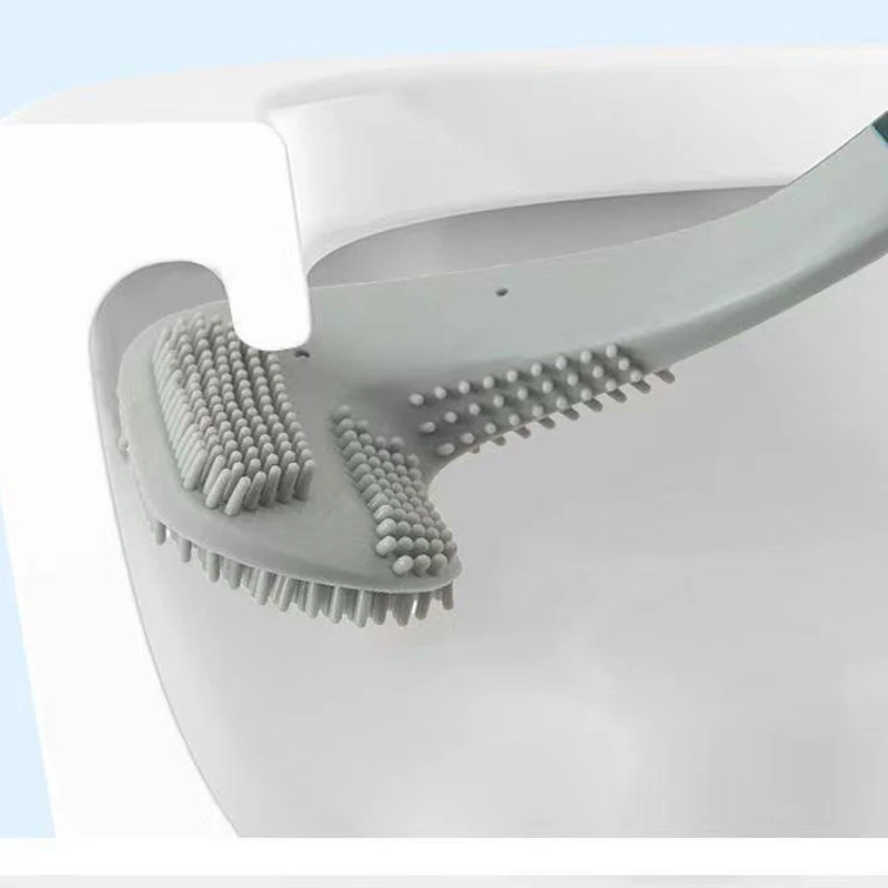 Enhanced Silicone Curved Bathroom Toilet Brush