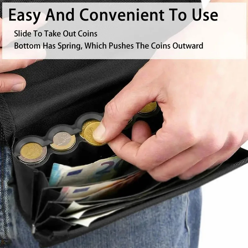 Creative Portable 8 Slots Euro Coin Storage Dispenser Euro Coin Holder Collector For Home Waiter Driver Coins Safe Piggy Bank 3