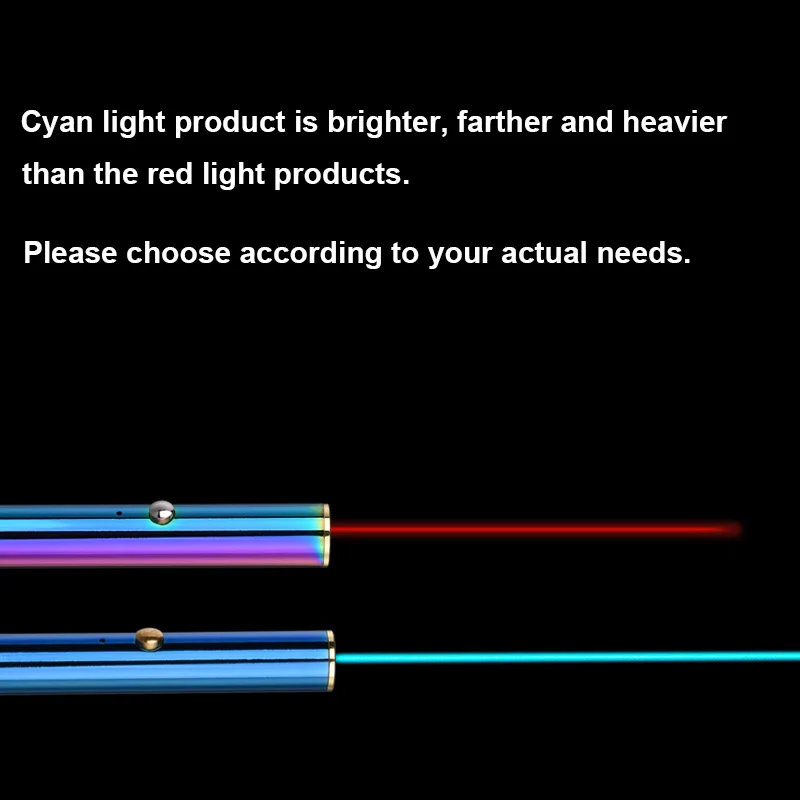 Description Picture 4 of item500-510nm Cyan Laser Pointer 532nm Green laser pen 650nm Red Laser Built-in USB Rechargeable Beam Pointer Pen