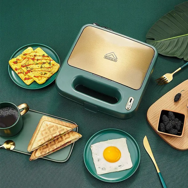 1500w Double Suspension Baking Tray Sandwich Breakfast Machine Toaster Bread Electric Pan Two gears Non-stick coating