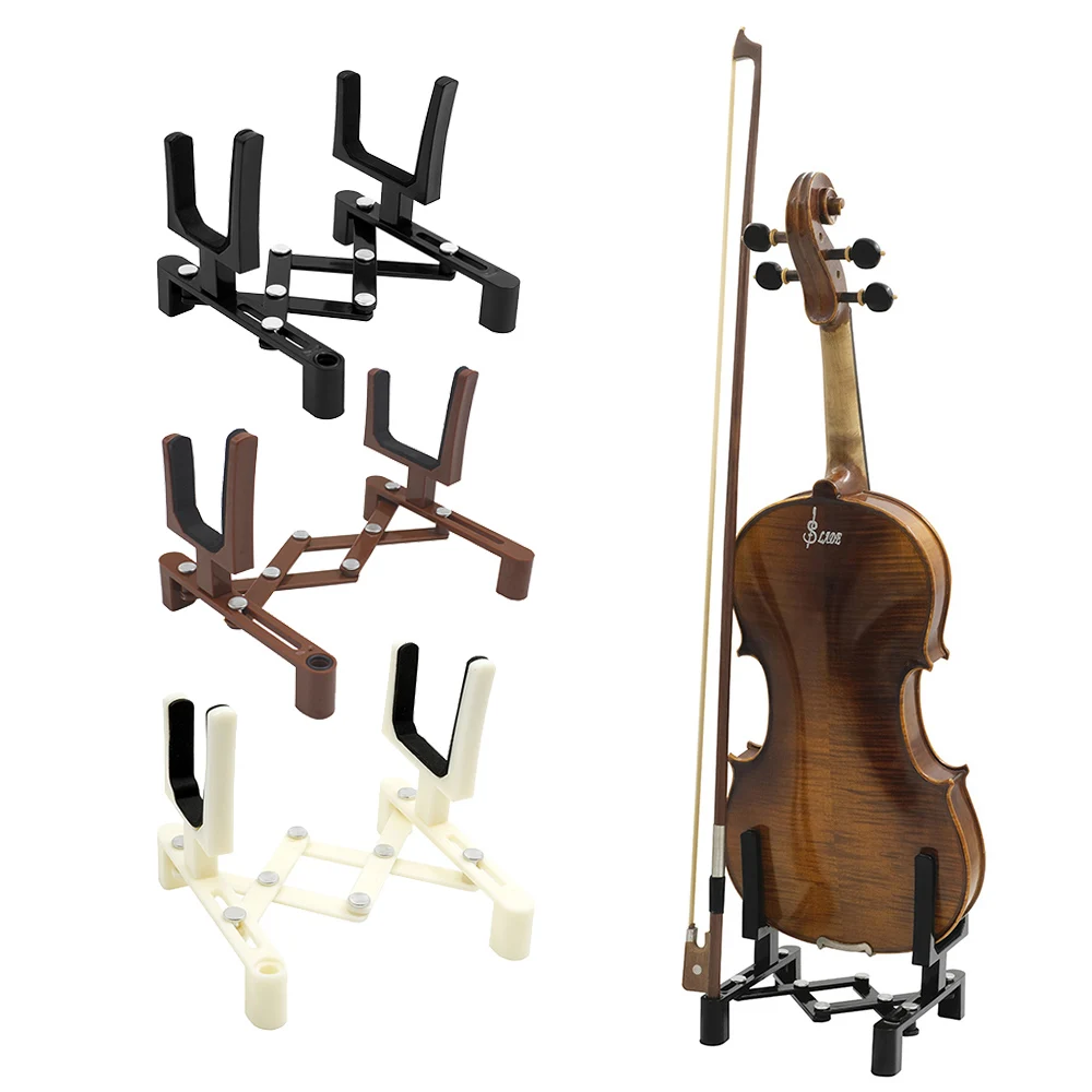 Adjustable Violin Stand Portable Full Size Stringed Instrument Accessories Retractable Foldable Fiddle Bracket Sponge Pad