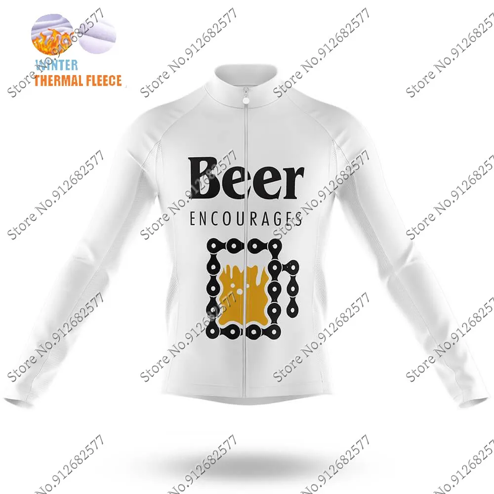 thumbnail image 1 of 2024 Bike For Beer Ciclismo Jersey Manga Larga Retro Ropa de Invierno Camisetas de Carreras de Bicicletas de Carretera Tops de Bicicleta MTB Uniforme Maillot, 1 of 5