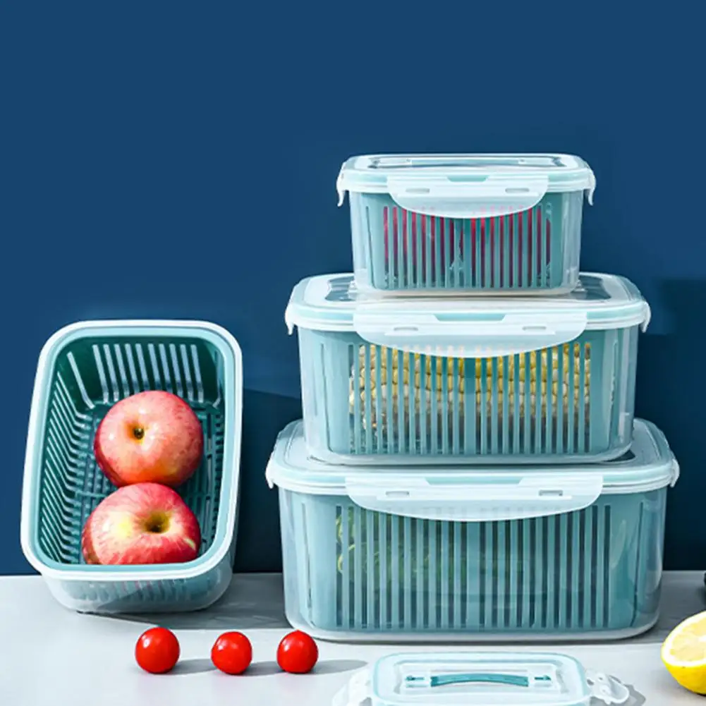 Fresh Vegetable/Fruit Storage Containers with Drain Basket 3