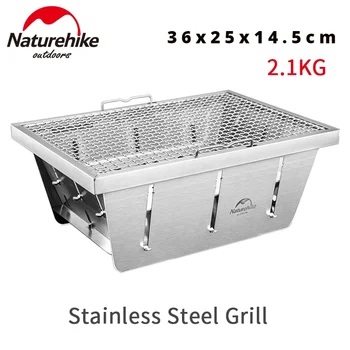 네이처하이크 숯 그릴 바베큐 스토브 장작 히터, 벽난로 캠핑 조리기구 IGT 테이블 액세서리, 휴대용 스테인리스 스틸