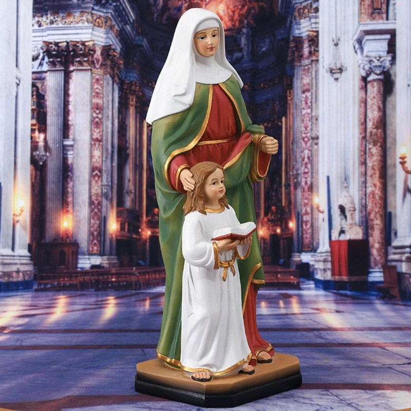 European Character Ornaments Mother and Child Resins Craft Figurine Miniature Statue Church Decoration Desktop Statue