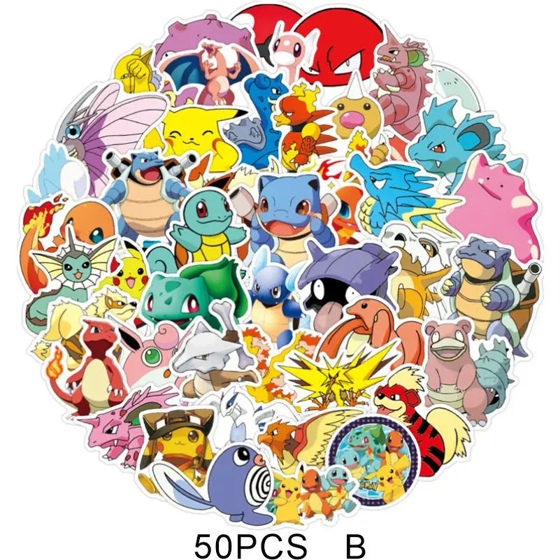 100 Pokemon Vinyl Stickers Japan Anime Pikachu Cartoon PC Phone Graffiti Decals