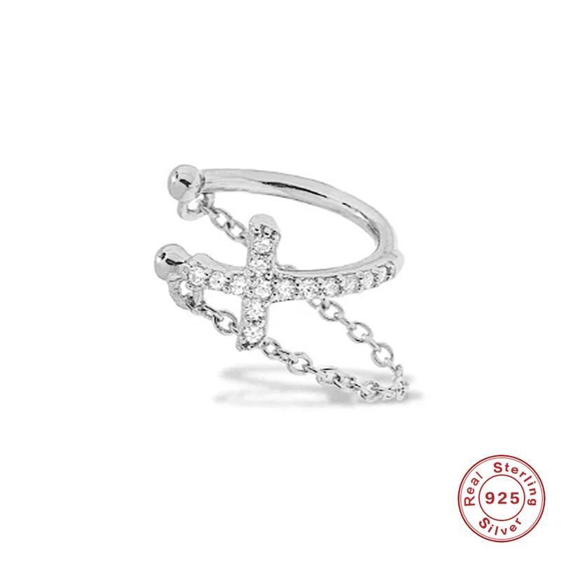 

Серебряные блестящие серьги-клипсы для женщин