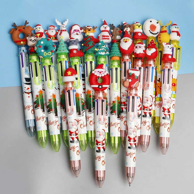 

4PCS Santa Snowman Elk Ballpoint Pen Gifts Birthday Party Decor Kids Favor Present Child Christmas Gifts Giveaway New Year Gift