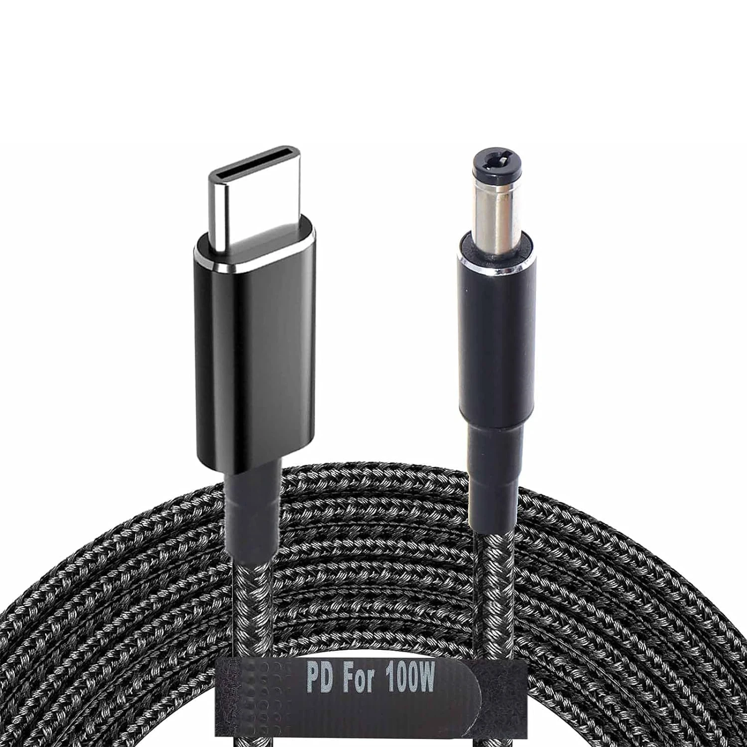 編組パワーバンクバッテリーパックアダプターケーブル、充電電源、タイプCオスからDC 5.5x2.1mmバレル、USB c、19v、20v、100w、5.5mm