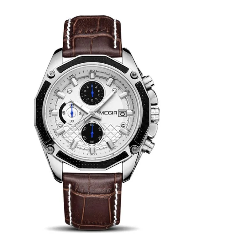 Quartz Watch For Men Brand Luxury Casual Chronograph Leather Strap Waterproof Wristwatch Calendar Male Clock Reloj Hombre 2015