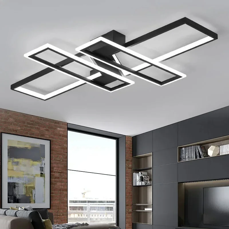 LED Ceiling Light LED Chandelier Ceiling Light Modern LED Chandeliers Lighting Fixtures With Remote Control Black Lustre Ceiling Lamp for Living Room Bedroom Kitchen Home