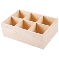 Marker Office Rustic Pen Basket Multi-slots Crayon Organizer Pine Wood Holder for Desk Boxes 1