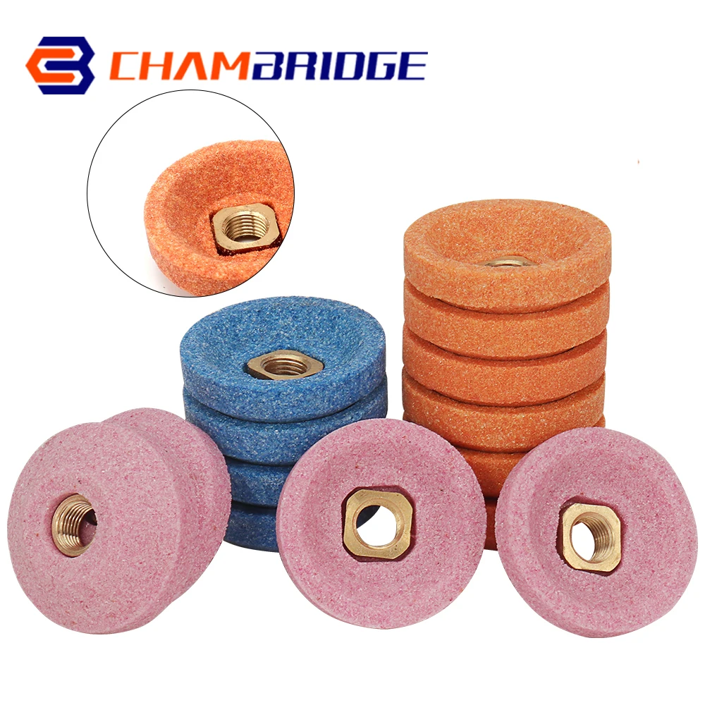 10Pcs 30mm Grinding Wheel Cup Surface Polishing Stone Wheel For Air Micro Grinder Pneumatic Abrasive Tool 6mm Hole 80/120/150#