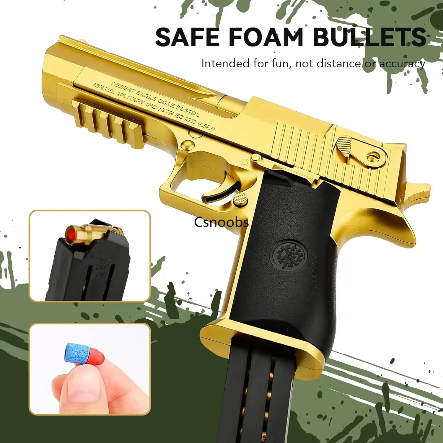 Desert Eagle Shell Ejecting Toys Gun Foam Blaster EVA Darts Shooting Games Education Toy Model Gifts for Kids Boys Girls 3