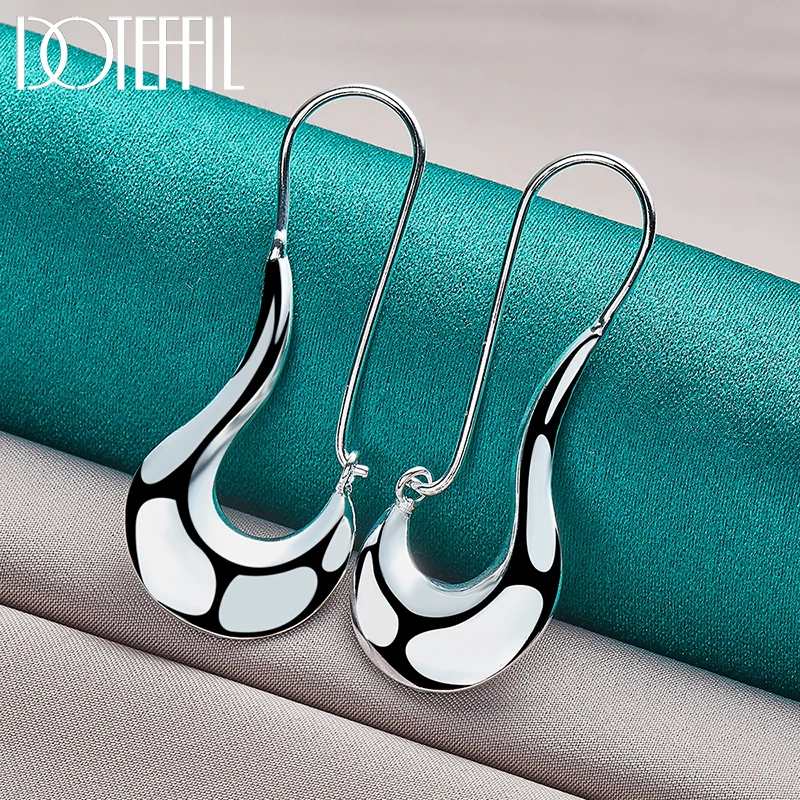 DOTEFFIL 925 Sterling Silver Classic Shoe Drop Earrings Charm Women Jewelry Fashion Wedding Engagement Party Gift