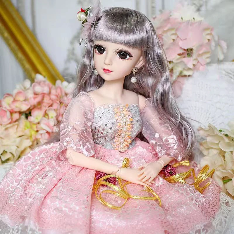 

1/3 60cm Movable Jointed BJD Doll Toy Fashion 3D Eyes Dolls With Clothes Jewelry Shoes Accessories Toys for Girls