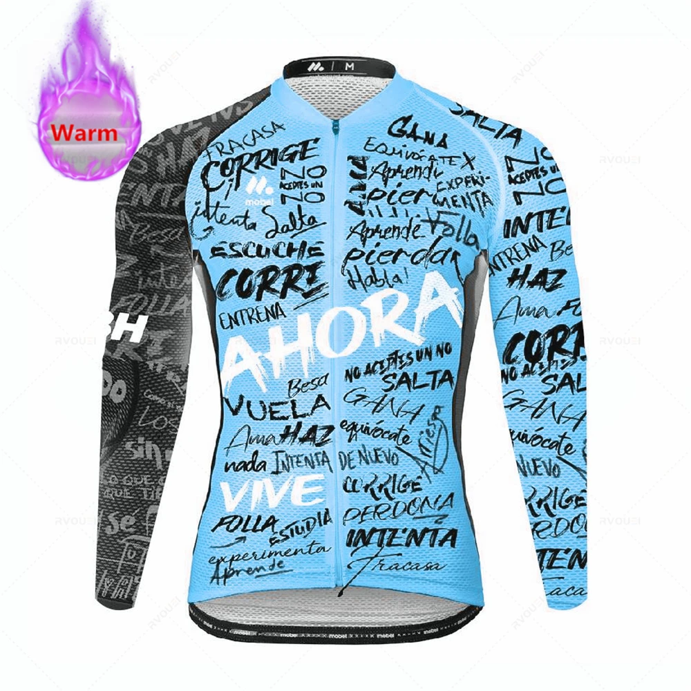 Winter Thermal Fleece Cycling Jersey Winter Fleece Ropa Ciclismo Men Bicicleta Mountain Bike Bicycle Long Sleeve Clothing