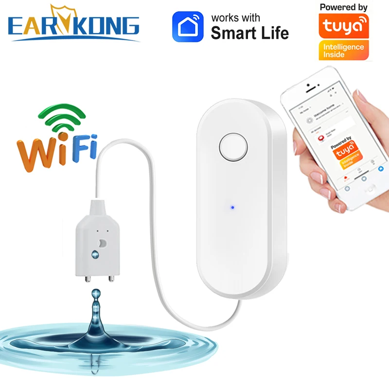 Smart WiFi Water Leak Sensor & Alarm with Flood Protection and App Control
