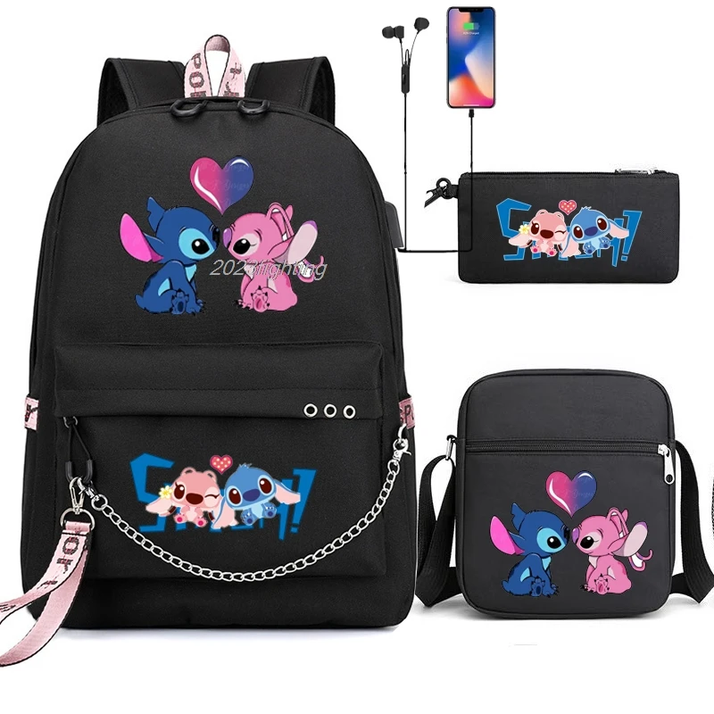 Lilo Stitch Backpack Girls Boys Student Teenagers Children Knapsack Laptop Schoolbag Daily Rucksack Cartoon Bookbag Travel Bags