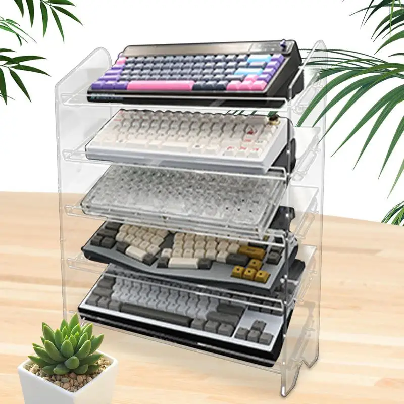 

Acrylic Keyboard Mouse Storage Rack Gaming Keyboard Plate Acrylic Frame Holder Stand Organizer Multifunctional storage Stand