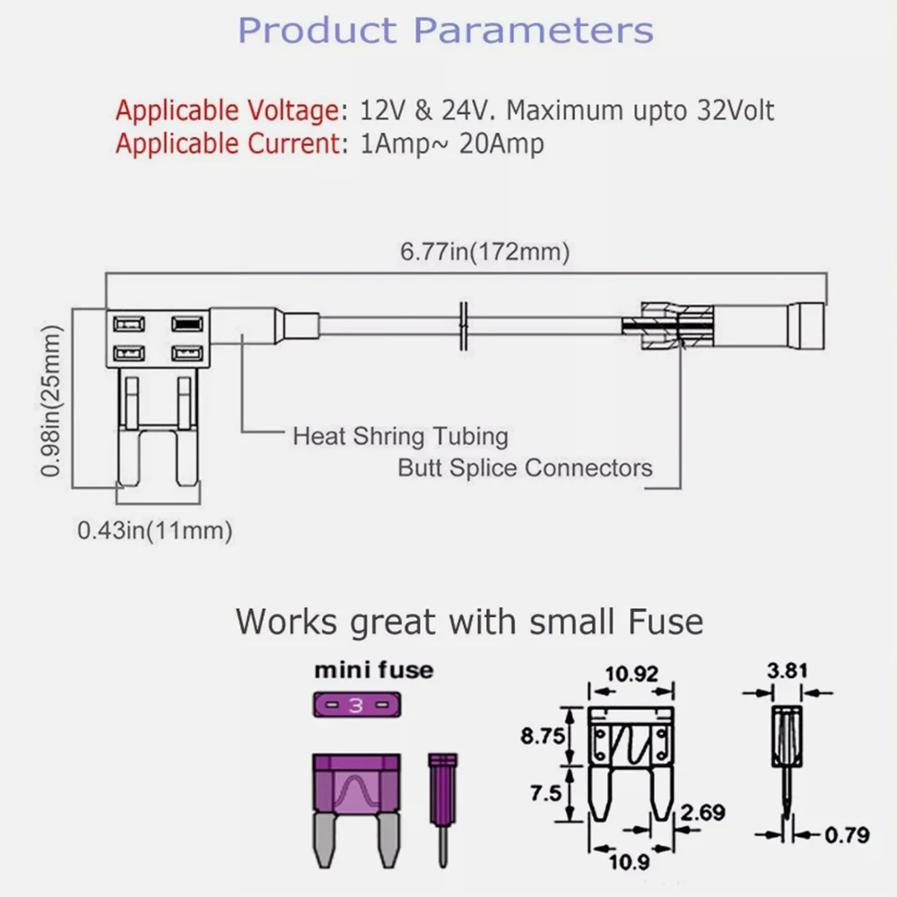 SPORTARC 12Pack 12V Add-a-Circuito Fusibile Rubinetto Adattatore Mini Lama Fusibile Titolare ATM APM Per Dispositivo Elettronico Sulla Maggior Parte Dei Veicoli & Barca - Foto 2