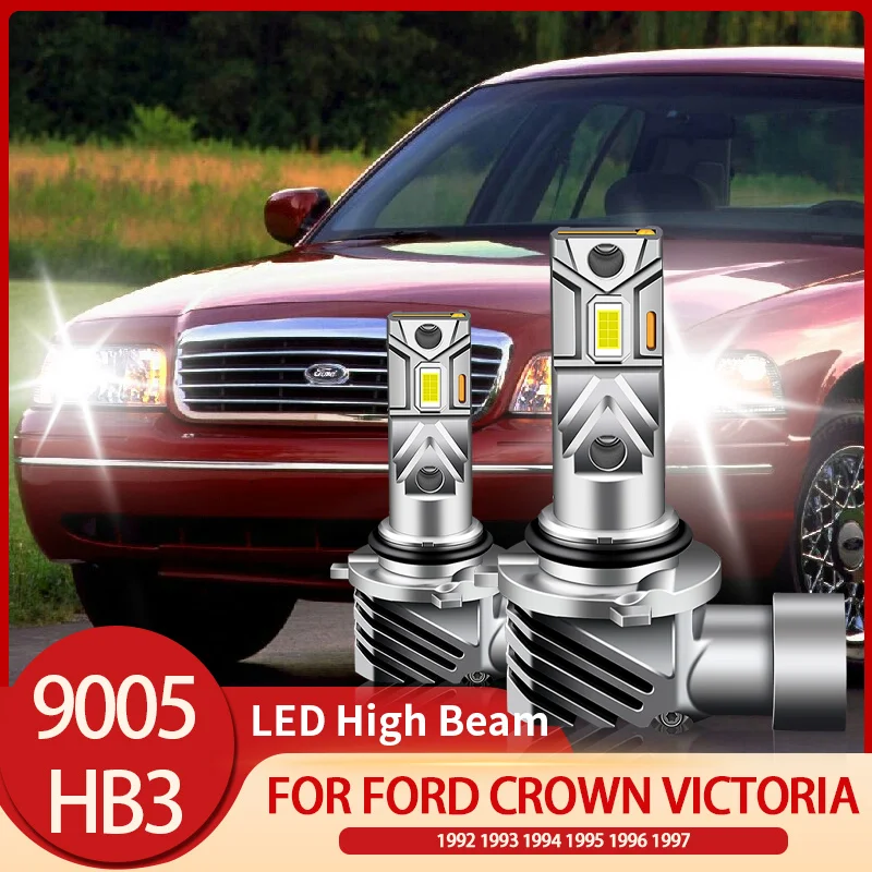 

Светодиодные фары CANbus 6500K, 2 шт., лампы дальнего света, белые HB3/9005 для Ford Crown Victoria 1992 1993 1994 1995 1996 1997