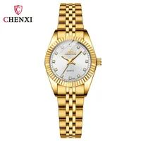 CHENXI 004A Ladies Quartz Watches Fashion Business Stainless Steel Gold Luxury Clock Classic Waterproof Watch for Women Gifts 1