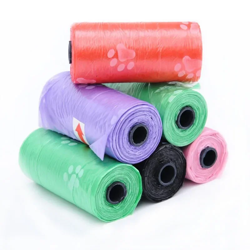 1 Roll 15pcs Pet Poop Bag Multipurpose Carrier Garbage Clean Dog Waste Poop Bag Dog Accessories Pet Supplies Trash Bags