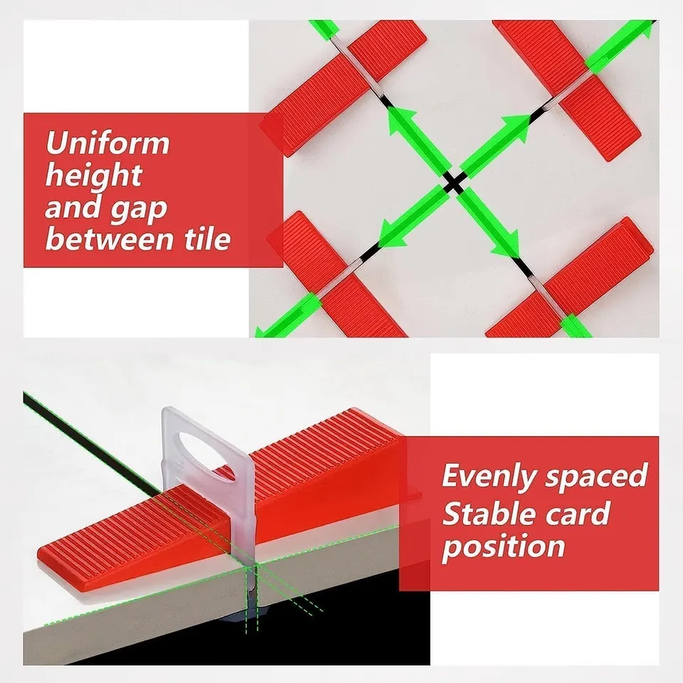 100 Stuks Tegelwiggen Kunststof, 71 X 16 X 20 Mm Herbruikbare Wiggen Voor Vloer, Versterkt Nivellerer Voor Tegels, Kunststof Hekwiggen Voor Tegels, Muren, Wandtegels, Vloertegels (Rood