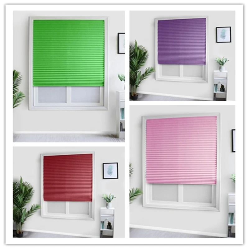 SelfAdhesive Pleated Blinds Blinds Curtains Living Room Half Blackout Window Curtains For
